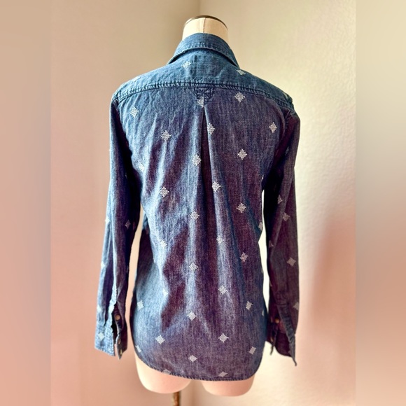 American Eagle Outfitters Stitched Denim Button-down - Picture 3 of 7